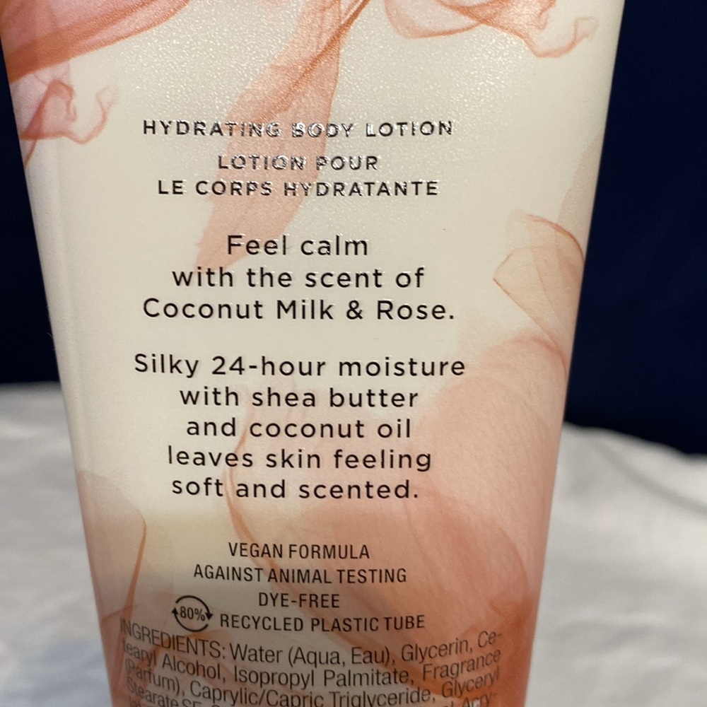 Victoria’s Secret 24 hour moisture lotion 8 oz coconut milk & rose  calm NWT - Picture 4 of 5